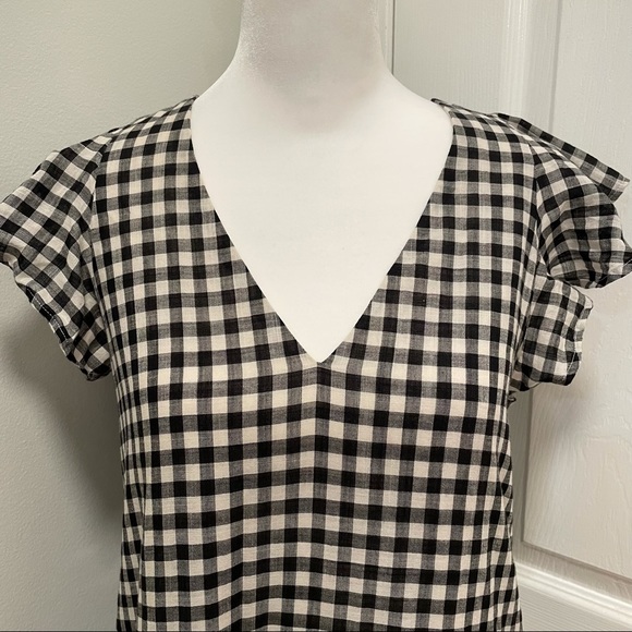 Madewell Gingham Flutter Sleeve Cotton Dress 0 - Picture 8 of 13